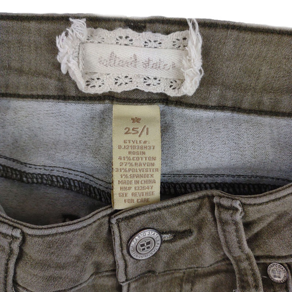 ALTAR'D STATE Gray-Green Low Rise Stretch Skinny Jeans Women's Jr Sz 25/1 - Picture 6 of 6